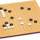 Yellow Mountain Imports Beechwood Veneer (0.4-Inch) Etched Beginner's Reversible 9x9/13x13 Go Game Set Board with Double Convex Melamine Stones - Classic Strategy Board Game (Baduk/Weiqi)