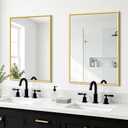 Bathroom Mirror for Wall, 2 Pack 20"x30" Gold Vanity Mirror | Sturdy Rectangular Metal Frame, HD Tempered Glass, Hangs Horizontally or Vertically in Bedroom, Living Room, Entryway