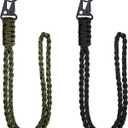 Frienda 2 Set Heavy Duty Paracord Lanyard Necklace Whistles Strap Braided 550 Keychain Lanyard for Outdoor Activities