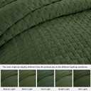 Palassio Olive Green 100% Cotton Quilt Queen Size Bedding Sets with 2 Pillow Shams, Textured Lightweight Soft Bedspread Shabby Chic Coverlet, Quilted Comforter Bed Cover for All Season, 3 Pieces