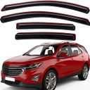 Lightronic Extra Durable Clip-on in-Channel Auto Vent Window Visor, Fits 2018-2024 Chevrolet Equinox, UV Protection Rain Guard, Original Wind Deflector, No-Drill Easy Install, Dark Smoke, 4-Pcs