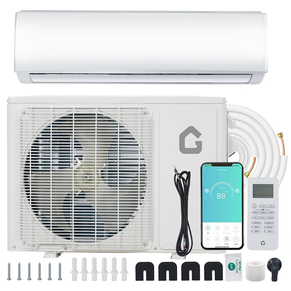 Garvee 18,000 BTU Ductless Mini Split Heat Pump System, 23 SEER2 208V/230V Wifi Enabled Ductless AC Cool Up to 1250 Sq. Ft, Inverter, Compatible with Alexa, Complete Installation Kit, R45 Series