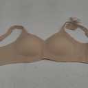 PoseFree Womens Seamless Wireless Supportive Bra Push Up Comfort Soft No Underwire Full Coverage T-Shirt Bra (Medium, Nude)