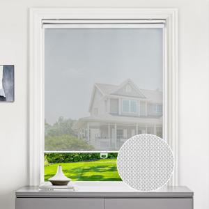 LazBlinds Cordless Roller Shades, Semi Sheer Free-Stop Light Filtering Solar Shades. UV Protection Flame Retardant Blinds for Windows. Perfect for Living Room, Bedroom and Office, 26" W x 72" H, Grey (26" W x 72" H (Fabric: 24 3/4'' Width), Grey)