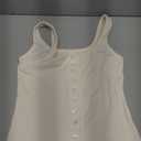 Women's Summer Cute Tops Square Neck Sleeveless Eyelet Button Down Tank Top Blouses Beige Medium.S