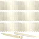 Baquler 100 Pcs Flameless Taper Candles LED Taper Candles Flickering Bulk Ivory LED Candlestick for Halloween Christmas Wedding Church Easter Party Decor Table Centerpiece, 8.5 in, No Batteries