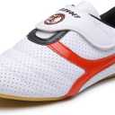 MSMAX Martial Arts Shoes Kids Kung Fu Tai Chi Shoes Women Taekwondo Boxing Shoes for Men (8, White)