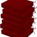 Outdoor Chair Cushions Set of 6, 18.5 x 16 Inch Patio Chair Cushions for Outdoor Furniture, Water Resistant Outdoor Patio Chair Cushions with Non-Slip Ties(Dark Red)
