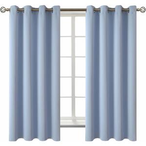 BGment Blackout Curtains for Living Room - Grommet Thermal Insulated Room Darkening Curtains for Bedroom, 2 Panels of 52 x 63 Inch, Spa Blue