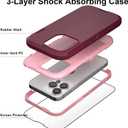 for iPhone 14 Pro Max Case 6.7" with 2 Screen Protector, Full Body Heavy Duty Military Grade Cover, Shockproof/Drop Proof Protection Phone Case (Wine Pink)