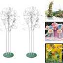 Mverse Giant Flower Stand Base and Stem, Weighted Iron Base, Flexible Pole, 3 Bendable Aluminum Pipes and Pins for DIY Paper Flowers, Wedding Arch, Party Backdrop (2 Set)