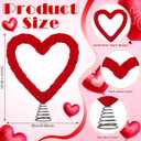 Valentines Tree Topper Velvet Heart Tree Topper for Valentine Treetop Red Heart Decorations for Home Wedding Holiday Party Supplies Gift (Red, 11.8 Inch, Velvet)