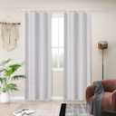 Melodieux Grayish White Room Darkening Curtain Liners for 63 Inch Length Curtains, 80% Light Blocking Thermal Insulated Liners, Tab Top with Rings, 40" W x 58" L, 2 Panels