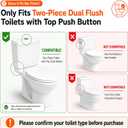3 Inch Dual Flush Valve Replacement Kit for 2-Piece Toilets, Toilet Repair Kit Inside Tank with Fill Valve, Push Button, Gasket & Bolts, Fix Leaks, Running Toilet & Weak Flush, Water Saving