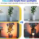 LED Spotlight Indoor, Height Adjustable 9"-20",Plug-in Small Floor Spot Lights, 3000K Uplighting,Timer 3/9/12H,10 Brightness, Focus Display Lights for Plant/Painting/Picture/Tree,Accent Decor lighting (Silver)