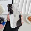 DEFBSC for iPhone 17 Case, Cute Clear Wavy Art Design Aesthetic Pattern Phone Case for Women Girls, Wave Frame Durable Protective Cover Full Camera Protection Bumper for iPhone 17, Black