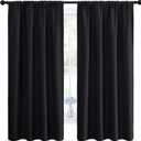 NICETOWN Black Blackout Curtain Blinds - Solid Thermal Insulated Window Treatment Blackout Drapes/Draperies for Bedroom (2 Panels, 42 inches Wide by 63 inches Long, Black)