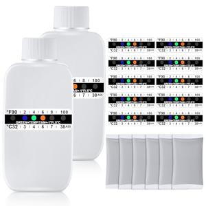 Dunkive 18pcs Urine Test Complete Kit Includes 2pcs 3.3oz/100ml Translucent Bottle, 10pcs Adhesive Urine Temperature Test Strips, 6pcs Warmer Pack for Urine Insulation, Portable Urine Test Kit at Home