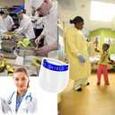 Universal Safety Face Shield 4 Pack, All-Round Protection Cap with Clear Wide Visor Spitting Anti-Fog Lens, Lightweight Transparent Shield with Adjustable Elastic Band for Men Women