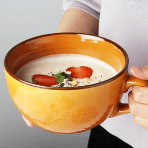 Soup Mug with Handles 24 Ounce Large Coffee Cup Ceramic Jumbo Soup Mugs Bowl Porcelain 700 ML Coffee Tea Cup XXL Cereal Bowls Soups Ramen Salad Bowl Coffee Cappuccino Cups Large Soup Bowl