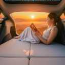 Gonex Memory Foam Mattress for Tesla Model Y 3, 2.6" High Density Soft Car Camping Mattress, Foldable with Soft Washable Cover & Storage Bag, Fits Frunk Trunk, Portable for Road Trips, 75" x 44.5"