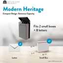 Architectural Mailboxes Modern Heritage Vertical Wall-Mounted Mailbox for Outside, Rust-Resistant Galvanized Steel Metal Small Mail Box, Black Modern Wall Mailbox