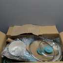 GreenLife Soft Grip 16 Piece Cookware Set, Non-Toxic PFAS-Free Ceramic Nonstick, Pots, Frying, Sauce, Saute, Glass Lids, Stay-Cool Handles, Wobble Free Bases, Dishwasher & Oven Safe, Turquoise