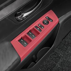 Temmis 4PCS Car Door Window Switch Panel Cover for Honda CRV 2023-2026 (Gasoline & Hybrid), Auto Interior Decor Accessories Armrest Trim Silicone Style Kit-Red