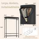 BACEKOLL Clothes Rack with Cover Heavy Duty Rolling Portable Closet 380LBS