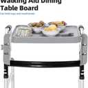 Walker Tray 20.47 * 10.23in, Detachable Tray, Foldable Tray and Walker Accessory Tray Table are Suitable for Side Rodless Walker Aid, with Two Cup Holes, Tool Free Installation