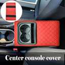 Center Console Cover, Middle Console Cover, Good Elasticity, Good Breathability, Lightweight, Wear-Resistant, Scratch Resistant Fits Most Sedans, SUVs, Trucks, and Vans (Diamond&Wine Red)