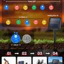 Multicolor Solar Christmas String Lights Outdoor, 2-Pack 100 LED 64FT Crystal Globe Solar Lights Outdoor Waterproof with 8 Lighting Modes, Christmas Decorations for Xmas Tree Wedding Patio Party