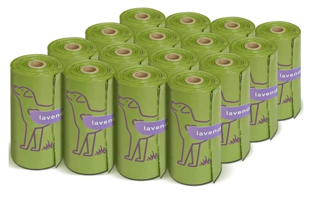 Lavender Scented 13” x 9” Dog Poop Bags Rolls, Leakproof Strong & Sturdy Waste Bags for Doggie Cat Pet