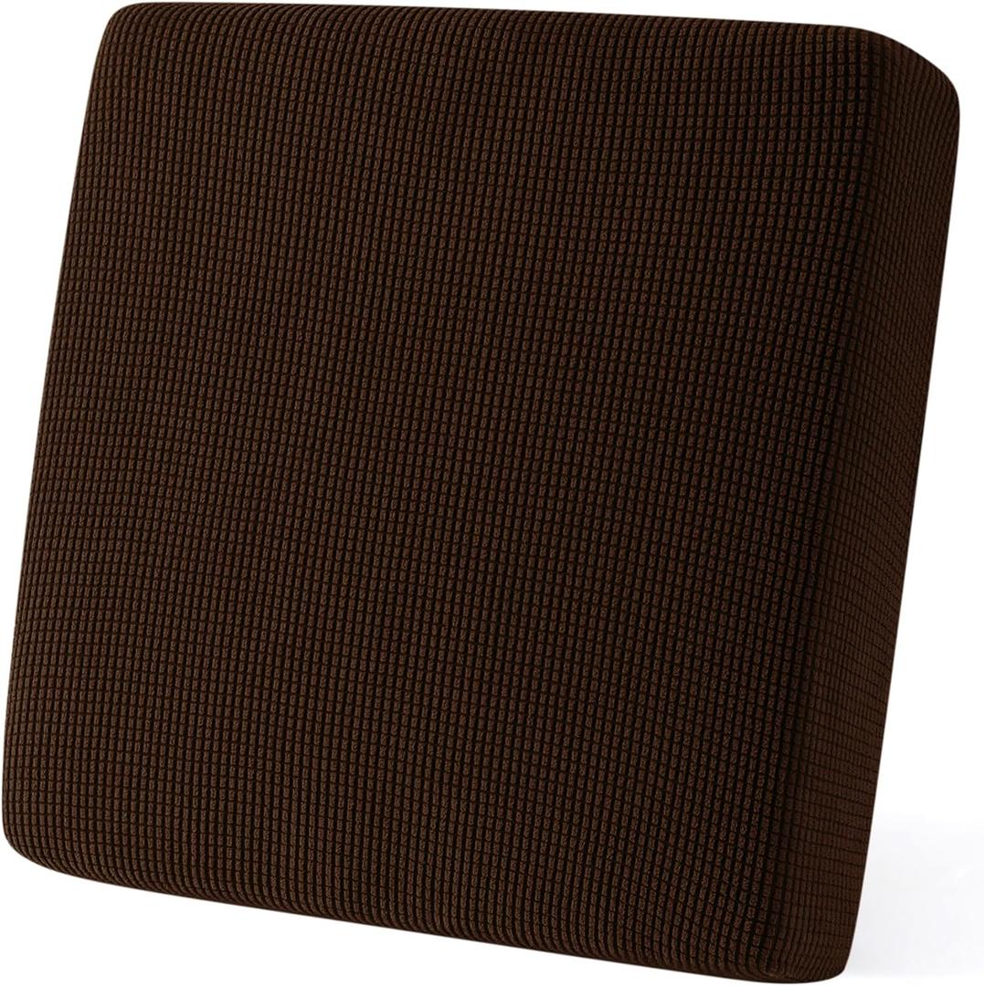 SUBRTEX Couch Cushion Slipcover Slip Covers Loveseat Stretch Durable Chair Sofa Spandex Elastic Furniture Protector for Settee Seat for Replacement in Livingroom, Small, Chocolate (Small, Chocolate)