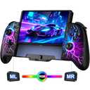 Spican Switch Controllers for Nintendo Switch/Switch OLED, Hall Effect Switch Wireless Pro Controller One-Piece Joypad, Full-Size Handheld Mode Controller with 17 RGB Light/Battery/Turbo/Macro/4 Game Slot