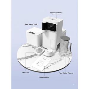 Loop Drops Water Filter Countertop, RO Filtration System, 3:1 Pure to Drain, TDS & Filter Life & Autofill Pitcher, Installation-Free, Self-Cleaning Water Purifier, RO Water Filter