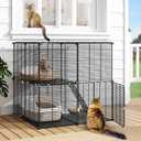 DWVO Cat Cage 2 Tier Indoor: Cat Enclosures DIY Kitten Cage Pet Playpen Metal Kennel for 1-2 Kitty Ferret Chinchilla Rabbit Squirrel Small Animals