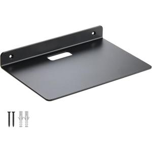 Floating Wall Shelves, 3.0mm Thick Aluminium Alloy Small Floating Shelf, Suitable for Bedroom, Living Room, Bathroom, Kitchen, Office Etc(Black, 9 Inch), 9 inch Wide Shelf
