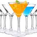Martini Glasses Set of 7, 6 OZ Cocktail Glasses for Espresso Martini, Drinking Glasses for Frozen Drinks (Clear)