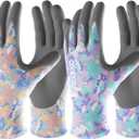 COOLJOB 6 Pairs Colorful Gardening Gloves for Women Ladies, Breathable Rubber Coated for Yard Garden, Outdoor Indoor Protective Work Size S