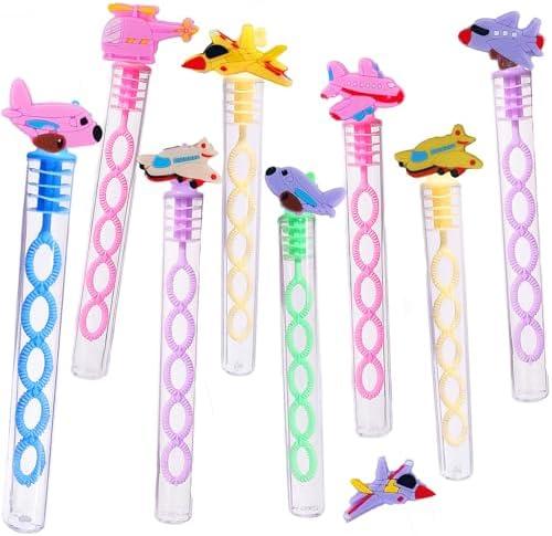 24 Packs Mini Bulk Airplane Bubble Wands for School Beach Pool Theme Summer Party Supplies