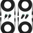 4PCS 10FT(3m) 12V DC Power Extension Cable with Power Jack Adapter Connectors(2 x Male + 2 x Female) 5.5mm x 2.1mm DC Power Adapter Extension Cord and Cable Wire Ends Plug HE016-4
