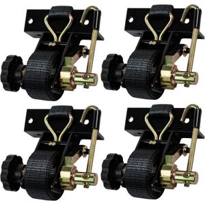 UMIRO Ladder Rack Retractable Ratchet Straps -1.4" Black Square Tube Mount with Cord-Rewind J-Hook - 1.5" x 7.5' Heavy Duty Tie Down Straps,500 lbs Capacity for Roof Rack,Truck,Cargo Security(4 Pack)