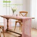 Pureegg 2-Pack Cheesecloth Table Runner, 120'' Easter Spring Boho Gauze Table Cloth Decorations for Party, Baby Shower, Wedding and Farmhouse, Fabric Room Decor, Dusty Pink