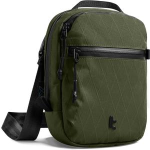 tomtoc Aviator-T37 X-Pac Travel Crossbody RFID Blocking Bag, Holds 4-6 Passports with Anti-theft Lockable Zippers, Multiple Pockets for Cards & Documents Organizer for Daily Use, X-pac Green