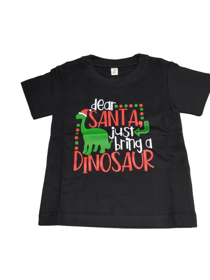 Christmas Shirts for Toddler Boys Girls Kids, Santa Reindeer Snowman Dinos Truck Short Sleeve Tee Size 90/48