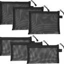 6 Pack Mesh Pouch with Zipper, Small Makeup Bag Organizer for Travel, Cosmetic & Toiletry, Versatile Organizer Pouches for Purse, Diaper Bag, Electronics & Pencil Case, Black 