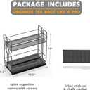 SpaceAid Pull Out Spice Rack Organizer for Cabinet, Heavy Duty Slide Out Seasoning Kitchen Organizer, Cabinet Organizer, with Labels, 5.2" W x10.75 D x10 H, 2 Drawers 2-Tier
