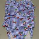 BEAUDRM Women's Boho Floral Print One Piece Swimsuit Y2K Bathing Suits Swimwear Beachwear L