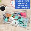 DEDC Magnetic Card Holder Horizontal Booklet Card Holder-175PT Magnet Case Trading Card Protector Baseball Cards One Touch Card Holder UV Protection Display Showcase PVC Free (2CT-187mm)
